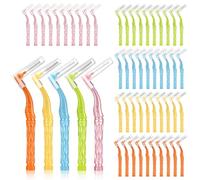 YOMKILU 50 Pezzi Scovolini Dentali, 5 Colori e 5 Misure Angle Scovolino Denti, Spazzolini Interdentali Morbido con Coperchio per Pulizia Denti Rimuove la Placca Batterica