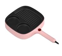 yomoe Padella Elettrica per Frittata, Barbecue e Pentola Multifunzione Antiaderente con per e Friggitrice per Steak, Spina EU B