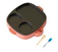 yomoe Padella Elettrica per Omelette, Barbecue e Pentola Multifunzione Antiaderente, Piccola Padella Elettrica Piatta per la Cottura A Degli Alimenti e la Frittura Della Bistecca. Spina