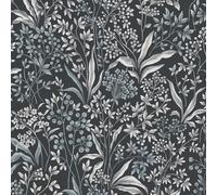 Yomshi Carta da parati autoadesiva con foglie, 41 x 300 cm, stile botanico, vintage, blu scuro, rimovibile, impermeabile, per mobili, camera da letto, soggiorno