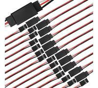 Yonality 25 pezzi cavo di prolunga servo JR, connettore spina 3 pin maschio a femmina, 26AWG 30 core stile JR servo cavo di prolunga filo 12cm/17cm/32cm/52cm/62cm, per aerei telecomandati