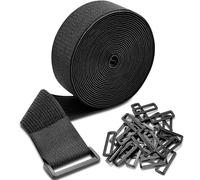 Yonality fascette a strappo, fascette fermacavi riutilizzabili 6m x 5cm con 30 fibbie, cinghie fermacavi per cable management, organizzatore cavi, libere di tagliare, per casa, ufficio e giardino