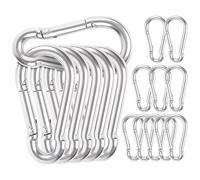 Yonality Moschettoni 6x60 mm, 16 Pezzi Moschettone M6, moschettone a molla in acciaio zincato, per Connessione Rapida e Ganci di Montaggio, Accessori da Campeggio per Tende da Sole