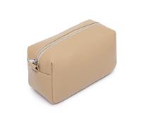 YONBEN Borsa organizer in pelle sintetica, leggera, con chiusura ad anello, perfetta trousse da viaggio per le donne, Sabbia, Facile da usare