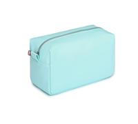 YONBEN Borsa organizer leggera per cosmetici con chiusura ad anello, perfetta borsa da viaggio per il trucco da donna, in nylon, design stand up, Verde menta/Nylon, Semplice