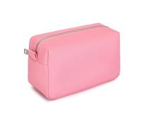 YONBEN Borsa organizer leggera per cosmetici con chiusura ad anello, perfetta borsa da viaggio per il trucco da donna, in nylon, design stand up, Rosa/Nylon, Semplice