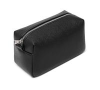 YONBEN Borsa organizer leggera per cosmetici con chiusura ad anello, perfetta borsa da viaggio per il trucco da donna, in nylon, design stand up, nero/poliuretano., Semplice