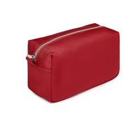 YONBEN Borsa organizer leggera per cosmetici con chiusura ad anello, perfetta borsa da viaggio per il trucco da donna, in nylon, design stand up, Borgogna Rosso/Nylon, Semplice