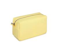 YONBEN Borsa organizer leggera per cosmetici con chiusura ad anello, perfetta borsa da viaggio per il trucco da donna, in nylon, design stand up, Giallo/Nylon, Semplice