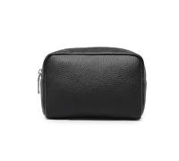 YONBEN Borsa per il trucco di grande capacità da donna classica nera borsa da lavaggio divisoria regolabile borsa per il lavaggio spazzola e borsa per il trasporto cosmetici, nero, Semplice