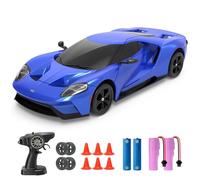 YONCHER Macchina Telecomandata, RC Drift Car per Bambini, Ford GT con licenza ufficiale, 1:24 20KM/H 4WD Macchine Telecomandate, Radiocomandata Auto per Adulta, Blu