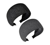 Yonchic Fasce larghe e morbide per donne e ragazze, alla moda, antiscivolo, spesse, accessori per capelli alla moda (nero e grigio)