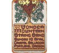 Yonder Mountain String Band - 2007 poster Portland, OR Crystal Ballroom Retro metallo latta vintage cartello 30,5 x 20,3 cm decorazione da parete