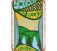 Yonder Mountain String Band - 2008 poster Red Rocks Morrison, CO retrò metallo stagno cartello vintage 30,5 x 20,3 cm decorazione da parete