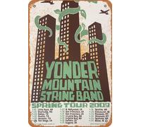 Yonder Mountain String Band - 2009 poster Spring Tour Retro Metallo Stagno Vintage Cartello 30,5 x 20,3 cm Decorazione da parete