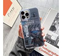 Yonds Queen Compatibile con iPhone 15 Pro Cute Case, Cool Cartoon Astronauta Space Moon Design Elegante IMD Cover bumper antiurto antiscivolo custodia alla moda (grigio, iPhone 15 Pro)