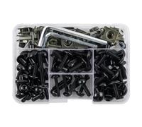 yoneleu Viti Moto Universale 155PCS per M5 M6 Moto Vite Macchina Assortimento Kit Motorbike Carenatura Bulloni Kit Fastener Clip Vite(Black)