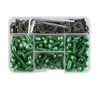 yoneleu Viti Moto Universale 155PCS per M5 M6 Moto Vite Macchina Assortimento Kit Motorbike Carenatura Bulloni Kit Fastener Clip Vite(Green)