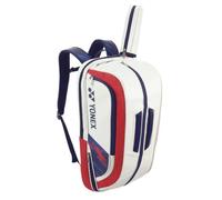 YONEX BA02312EX Expert Badminton/Tennis/Squash Zaino Borsa in Pelle Capacità 3 Racchette con Scomparto Scarpa (Bianco/Rosso Camouflage)