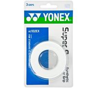 YONEX Overgrip Super GRAP 3 Pack - Tennis, Badminton, Squash - Scelta di Colori (Bianco)