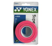 YONEX Super GRAP Nastro overgrip, Confezione da 3, per Tennis, Badminton, Squash (Rosa)