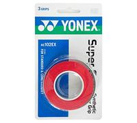 YONEX Super GRAP - Overgrip per racchetta, colore rosso, confezione da 3