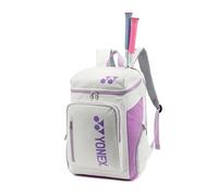 YONEX Zaino sportivo di alta qualità, grande capacità, borsa per racchette da badminton e tennis, scomparto separato per scarpe (bianco viola)