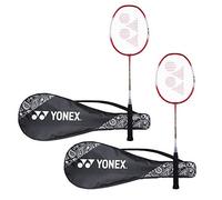 YONEX ZR 100 - Racchetta da badminton leggera in alluminio con copertura completa, set da 2 pezzi, colore: Rosso/Rosso