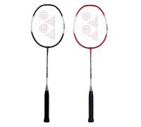 YONEX ZR 100 - Racchetta da badminton leggera in alluminio con copertura completa, set da 2 pezzi, colore: Nero/Rosso