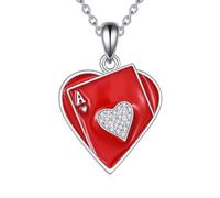 YONFQE Ass - Collana in argento sterling 925 con ciondolo a forma di cuore