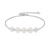 YONFQE Bracciale da donna in argento Sterling 925, alla moda, con pietre preziose, regalo per le donne, medium, Argento sterling, Nessuna pietra preziosa