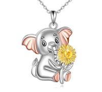 YONFQE Collana con elefante in argento Sterling 925 con ciondolo a forma di elefante