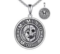 YONFQE Memento Mori - Collana in argento Sterling 925 Memento Mori con ciondolo Stoicismo, idea regalo per uomini e donne