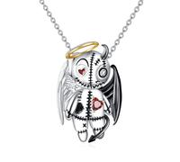 YONFQE Voodoo - Collana in argento Sterling 925 con angeli e demoni Voodoo, gioiello per angeli e demoni, regalo per donne, Argento sterling