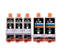 Yongairuink Compatibile PGI-35 PGI35 CLI-36 CLI36 PGI35BK CLI36C Cartucce d'inchiostro per IP100B IP100 IP100V IP110 IP110+ Battery IP110 Series mini260 mini320 TR150 TR160 (3Nero 2Colorato)