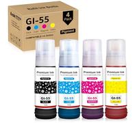 Yongairuink GI-55 Multipack di ricambio per GI55 GI 55 per stampanti CAN MAXIFY GX1050 GX2050 (4 pezzi, nero, ciano, magenta, giallo)
