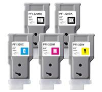 Yongairuink PFI-320 Cartuccia d'inchiostro 5X300ML compatibile per CAN PFI-320 PFI-320MBK PFI-320BK PFI-320C PFI-320M PFI-320Y per ImagePROGRAF TM-200 TM-205 TM-300 TM-305 (MBK BK C M Y)
