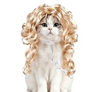 Yongany Parrucca per cani con fasce elastiche regolabili in rete traspirante | Parrucche per carnevale con animali, per feste di Halloween, cosplay, compleanni, fotografie, parate, vacanze, festival
