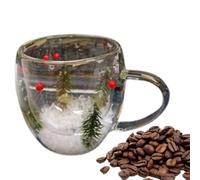 Yongany Tazza da caffè con albero di pino, collezione natalizia, tazza da caffè, tè, alberi di pino, tazza carina in isolato, a doppio strato, tazza da tè invernale per le vacanze invernali per