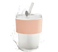 Yongany Tazza in da viaggio, a prova di perdite, 400 ml, elegante tazza in con coperchio e cannuccia, resistente al calore, per la vita quotidiana e il campeggio