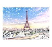 YongFoto 1,5x1m Fotografia Scenografia per l'inverno Francia Parigi Torre Eiffel Piazza Albero Prato Bokeh Halo Cielo colorato Foto Sfondo invernale per la fotografia Natale Nuovo anno Festa Foto