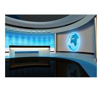 YongFoto 1,5x1m Vinile Fondale Foto Tv News Studio Schermo blu Sfondo di simbolo della terra Chroma Key Video Produzione fotografica Sfondo fotografico Fotografia Sfondo Studio Prop Decorazione