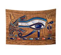 YONGFOTO 100x70cm Antico Egitto Arazzo Colorato Occhio di Horus Testa d'aquila Wedjat Eye Misterioso Simbolo Antica civiltà Appeso a parete Arazzi per Casa Parete Decor Tovaglia Coperta