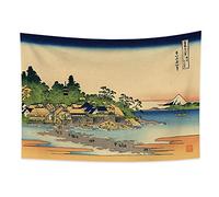 YONGFOTO 100x70cm Ukiyo-e Arazzo Monte Fuji 36 Viste Camera Tappezzerie Enoshima in provincia di SagamiPaesaggio Arte muraria Giapponese Pittura tradizionale Stile Toyo Arazzi