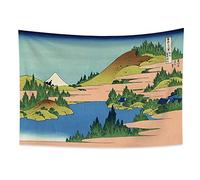 YONGFOTO 100x70cm Ukiyo-e Arazzo Monte Fuji 36 Viste Camera Tappezzerie Lago Hakone in provincia di SagamiPaesaggio Arte muraria Giapponese Pittura tradizionale Stile Toyo Arazzi