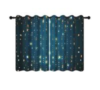 YONGFOTO 117x138cm Stelle Tende Oscuranti Stelle Dorate Scintillanti Blu Scuro Camera Dei Bambini tende per Home Imposta Stanza da letto Drappo, 2 pannelli con occhiello