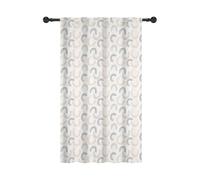 YONGFOTO 132x214cm Tende Geometriche per Camera da Letto, Moderna Minimalista Boho Strisce ad Arco Filtrante Luce Tende con Tasca per Asta per Cameretta Soggiorno, 1 Pannello
