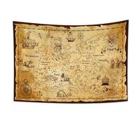 YONGFOTO 150x100cm Arazzo Mappa dei Pirati Vintage, Isola del Tesoro Occidentale Rotta Navigazione Decorazione Dormitorio & Copridivano Letto
