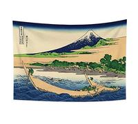 YONGFOTO 150x100cm Ukiyo-e Arazzo Monte Fuji 36 Viste Camera Tappezzerie Riva di Tago Bay EjiriPaesaggio Arte muraria Giapponese Pittura tradizionale Stile Toyo Arazzi