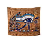YONGFOTO 150x130cm Antico Egitto Arazzo Colorato Occhio di Horus Testa d'aquila Wedjat Eye Misterioso Simbolo Antica civiltà Appeso a parete Arazzi per Casa Parete Decor Tovaglia Coperta